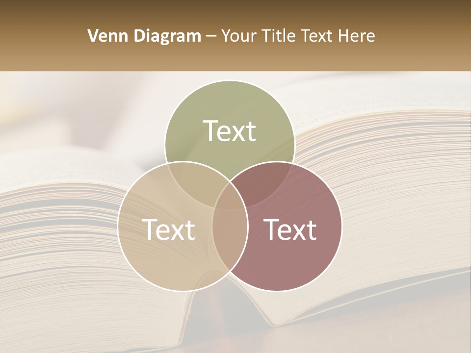 An Open Book Sitting On Top Of A Wooden Table PowerPoint Template