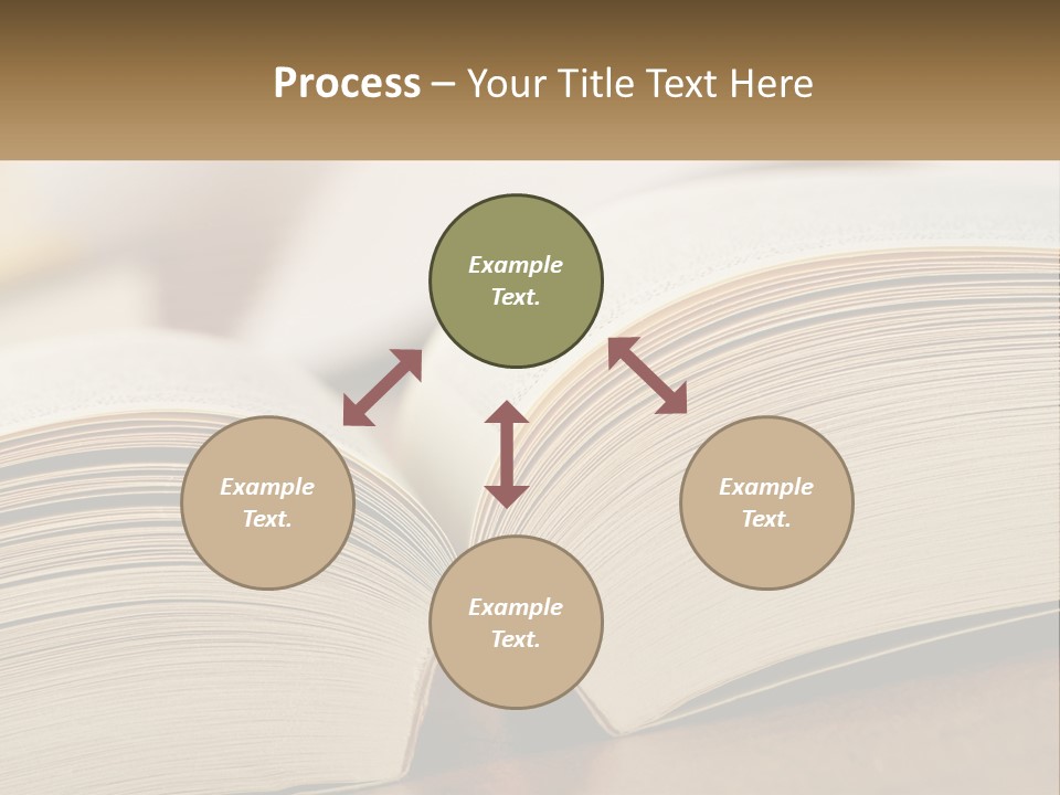 An Open Book Sitting On Top Of A Wooden Table PowerPoint Template