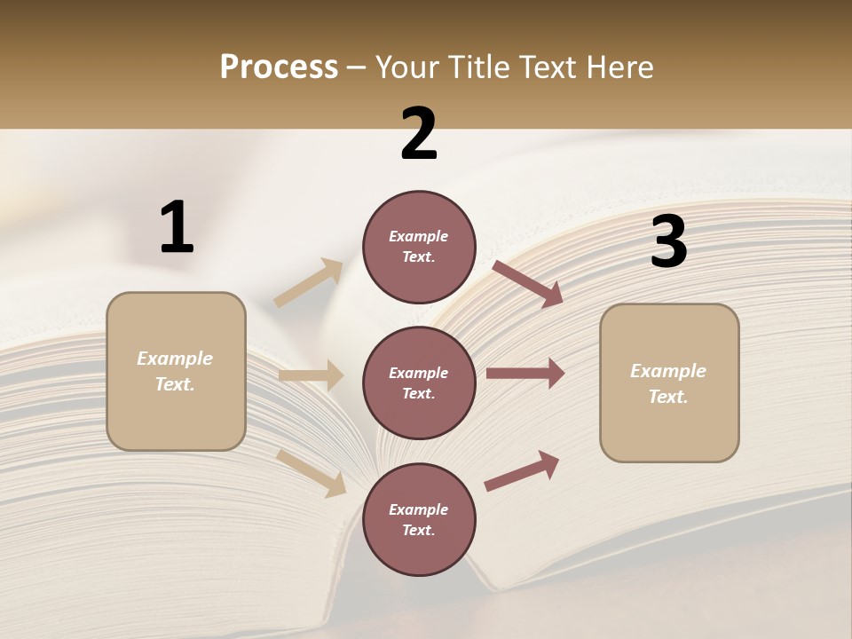 An Open Book Sitting On Top Of A Wooden Table PowerPoint Template