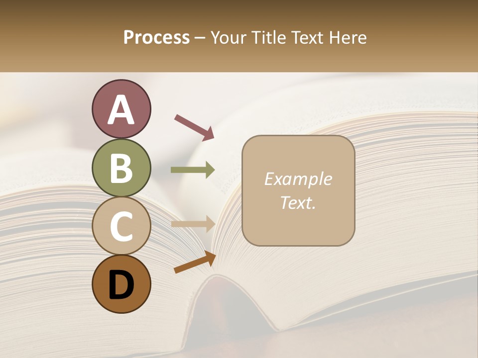 An Open Book Sitting On Top Of A Wooden Table PowerPoint Template