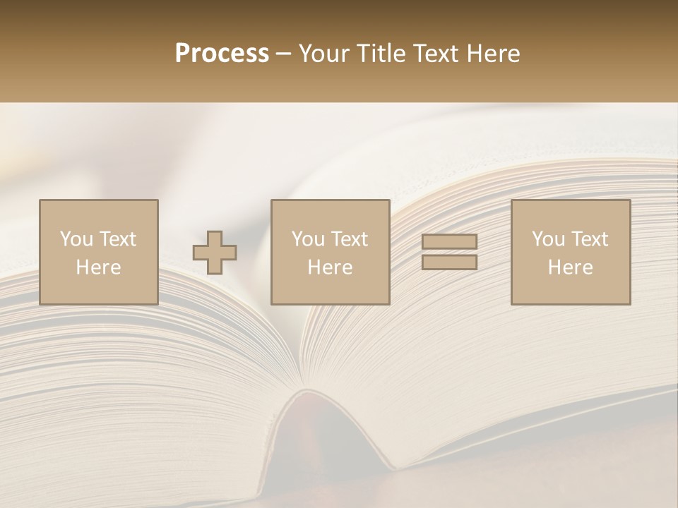 An Open Book Sitting On Top Of A Wooden Table PowerPoint Template