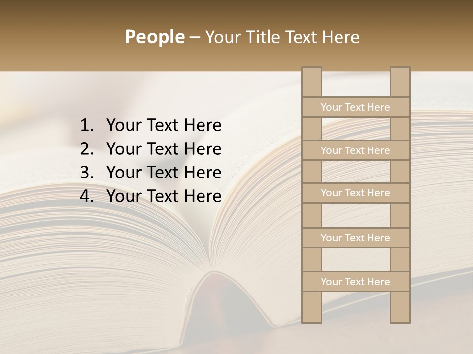 An Open Book Sitting On Top Of A Wooden Table PowerPoint Template