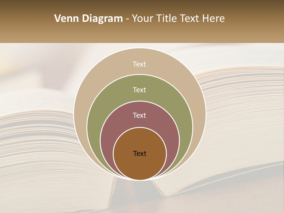 An Open Book Sitting On Top Of A Wooden Table PowerPoint Template