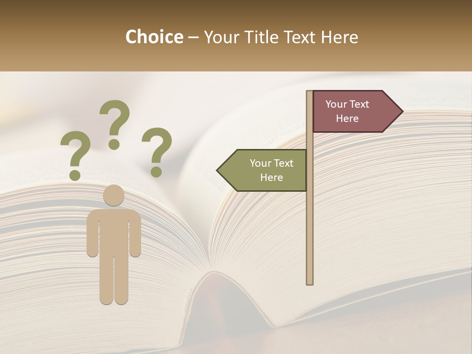 An Open Book Sitting On Top Of A Wooden Table PowerPoint Template