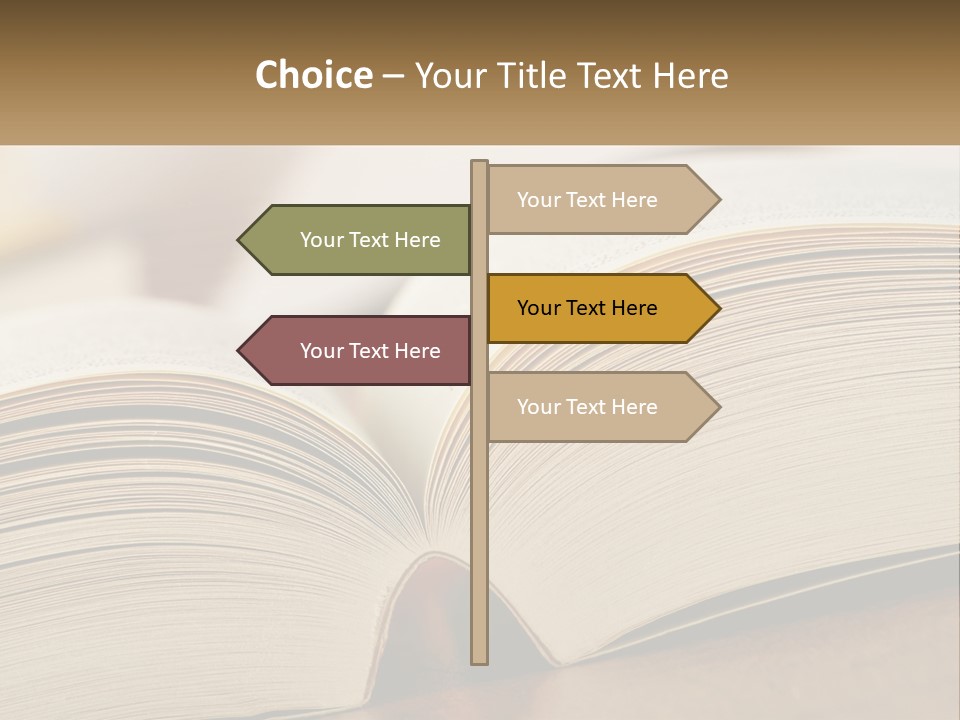 An Open Book Sitting On Top Of A Wooden Table PowerPoint Template