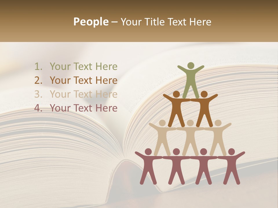 An Open Book Sitting On Top Of A Wooden Table PowerPoint Template