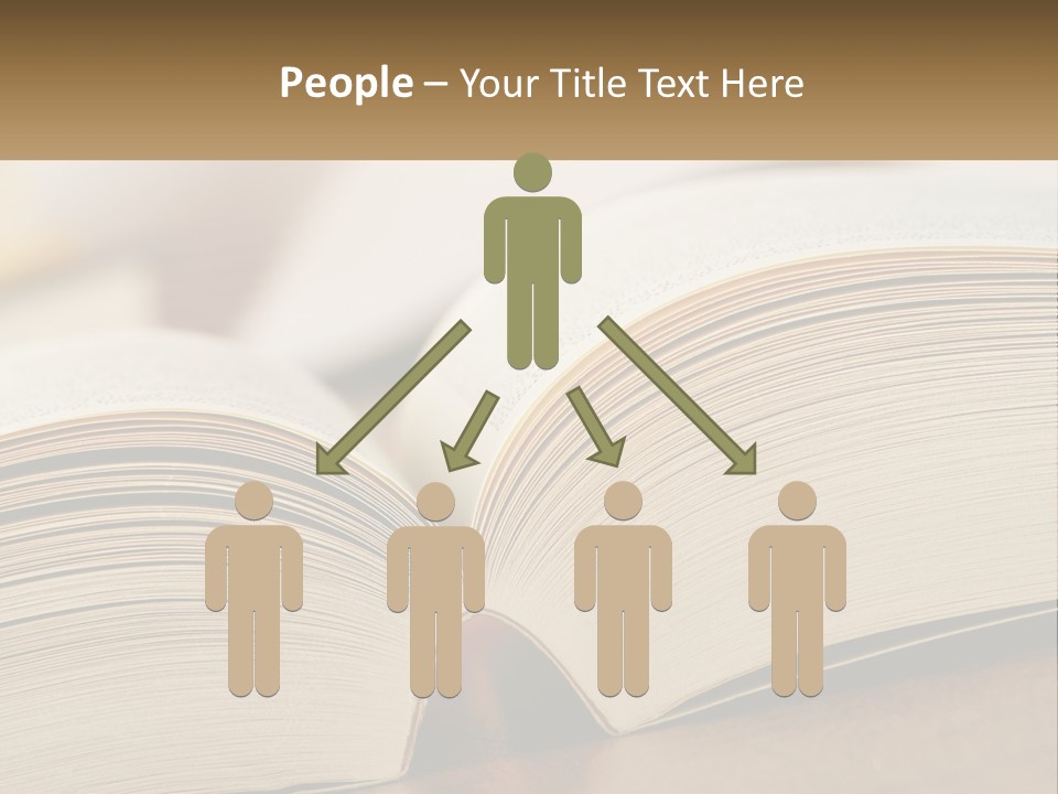 An Open Book Sitting On Top Of A Wooden Table PowerPoint Template