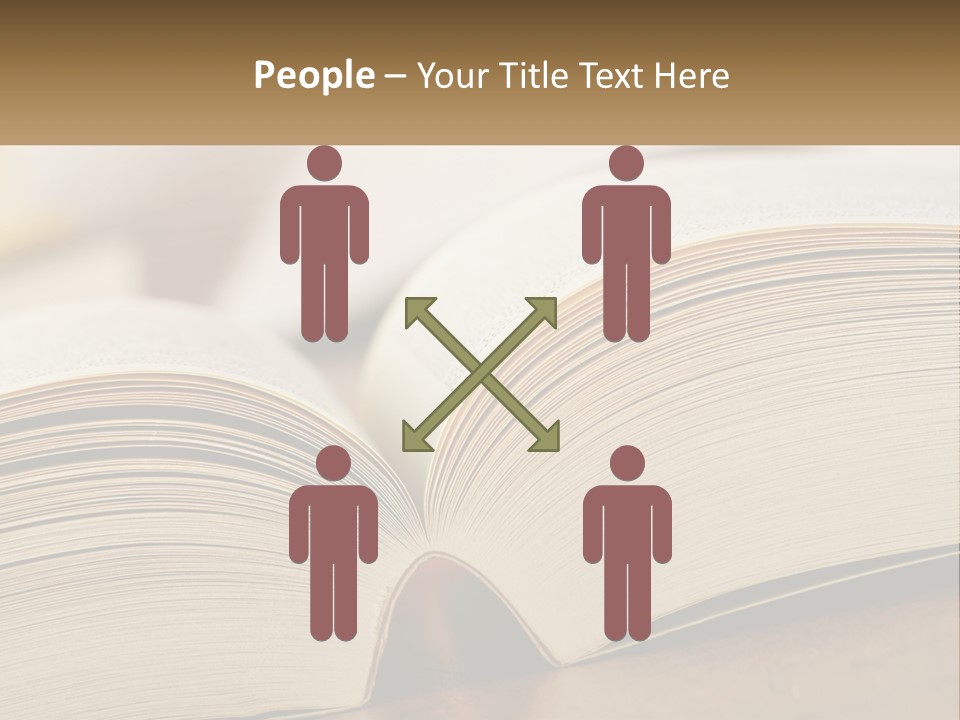 An Open Book Sitting On Top Of A Wooden Table PowerPoint Template