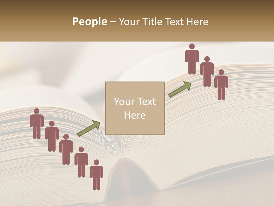 An Open Book Sitting On Top Of A Wooden Table PowerPoint Template