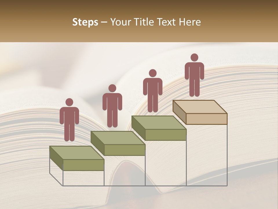 An Open Book Sitting On Top Of A Wooden Table PowerPoint Template
