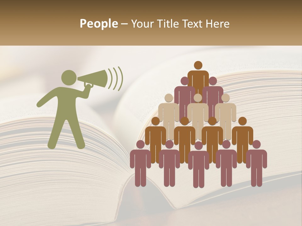 An Open Book Sitting On Top Of A Wooden Table PowerPoint Template