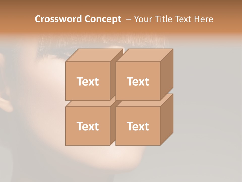 A Woman's Face With A Short Hair And Purple Makeup PowerPoint Template