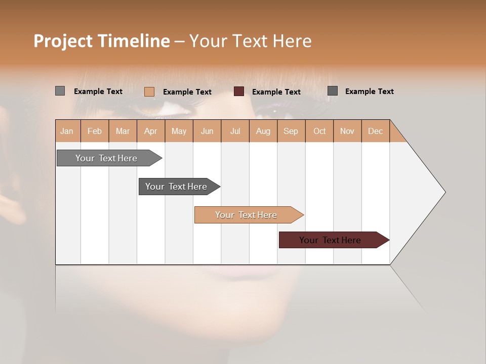 A Woman's Face With A Short Hair And Purple Makeup PowerPoint Template