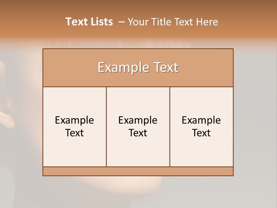 A Woman's Face With A Short Hair And Purple Makeup PowerPoint Template
