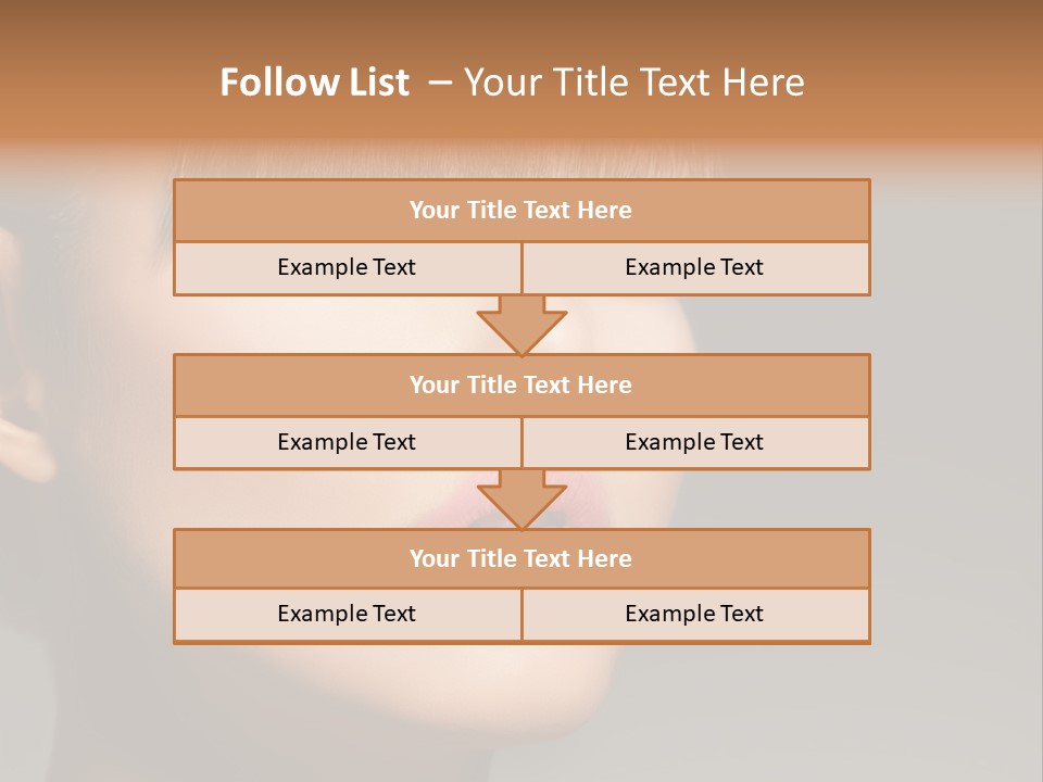 A Woman's Face With A Short Hair And Purple Makeup PowerPoint Template