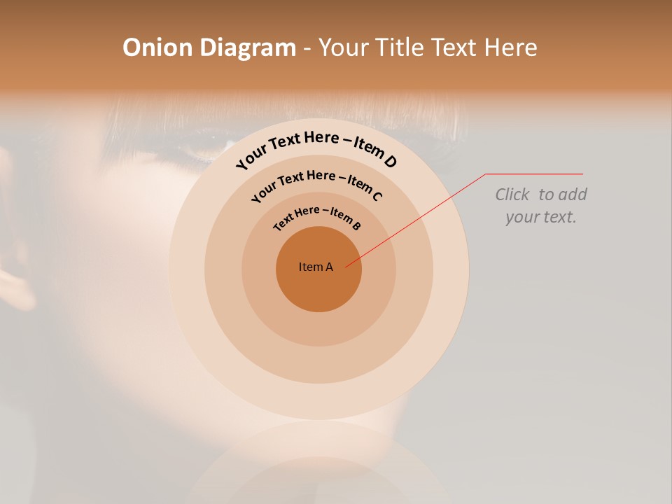 A Woman's Face With A Short Hair And Purple Makeup PowerPoint Template