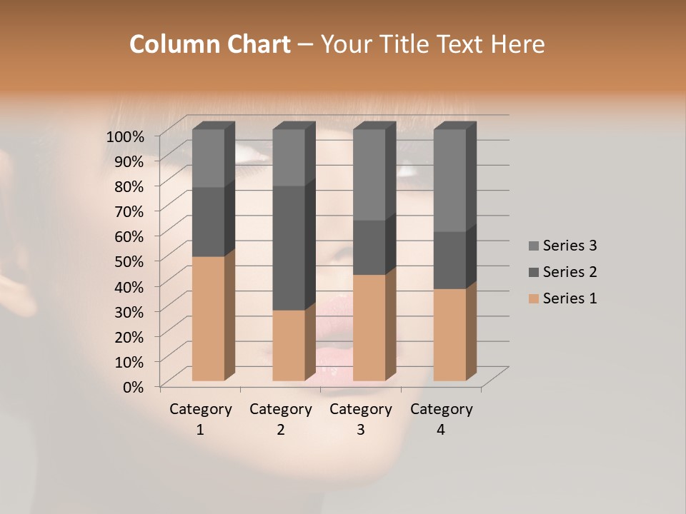 A Woman's Face With A Short Hair And Purple Makeup PowerPoint Template