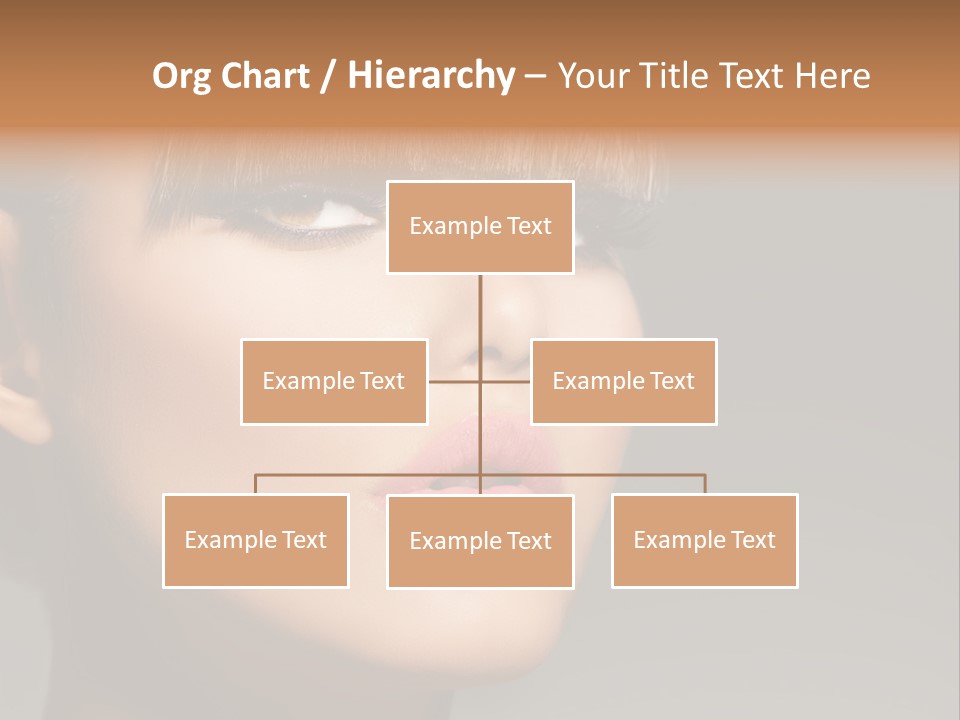 A Woman's Face With A Short Hair And Purple Makeup PowerPoint Template