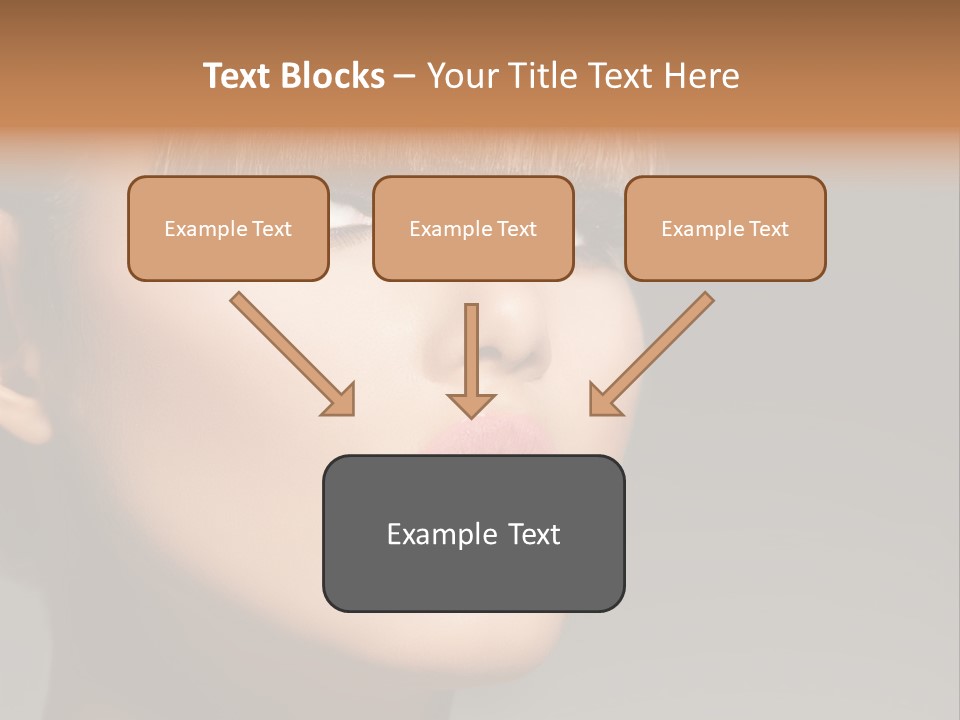 A Woman's Face With A Short Hair And Purple Makeup PowerPoint Template