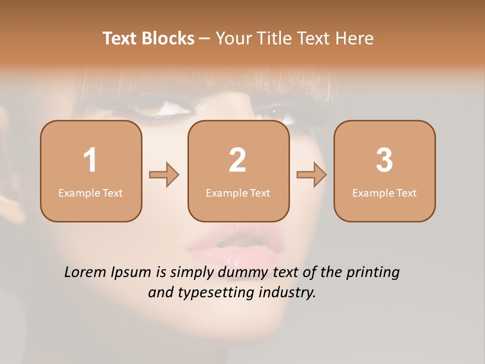 A Woman's Face With A Short Hair And Purple Makeup PowerPoint Template