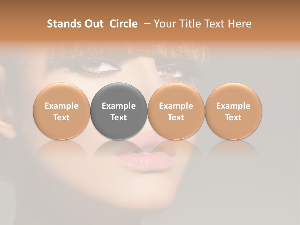 A Woman's Face With A Short Hair And Purple Makeup PowerPoint Template