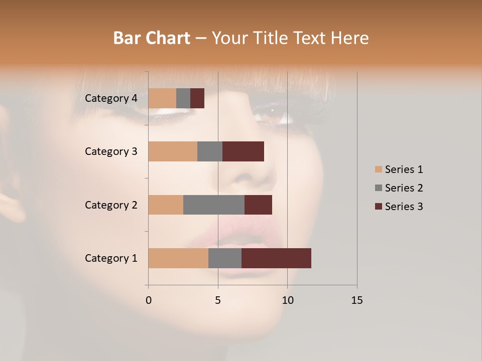 A Woman's Face With A Short Hair And Purple Makeup PowerPoint Template