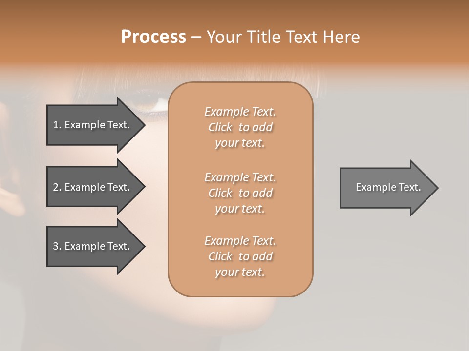 A Woman's Face With A Short Hair And Purple Makeup PowerPoint Template