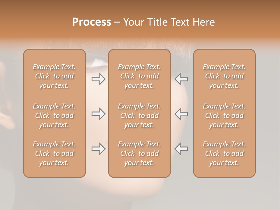 A Woman's Face With A Short Hair And Purple Makeup PowerPoint Template
