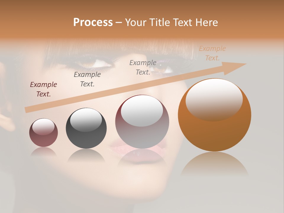 A Woman's Face With A Short Hair And Purple Makeup PowerPoint Template