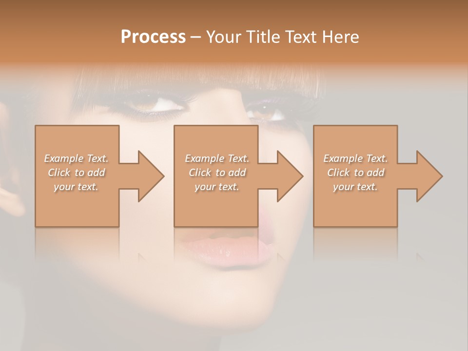 A Woman's Face With A Short Hair And Purple Makeup PowerPoint Template