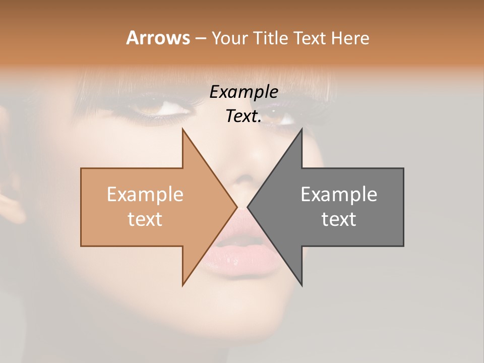 A Woman's Face With A Short Hair And Purple Makeup PowerPoint Template