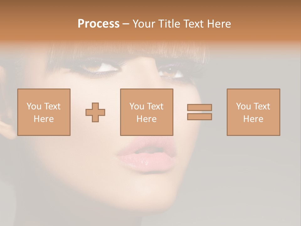 A Woman's Face With A Short Hair And Purple Makeup PowerPoint Template