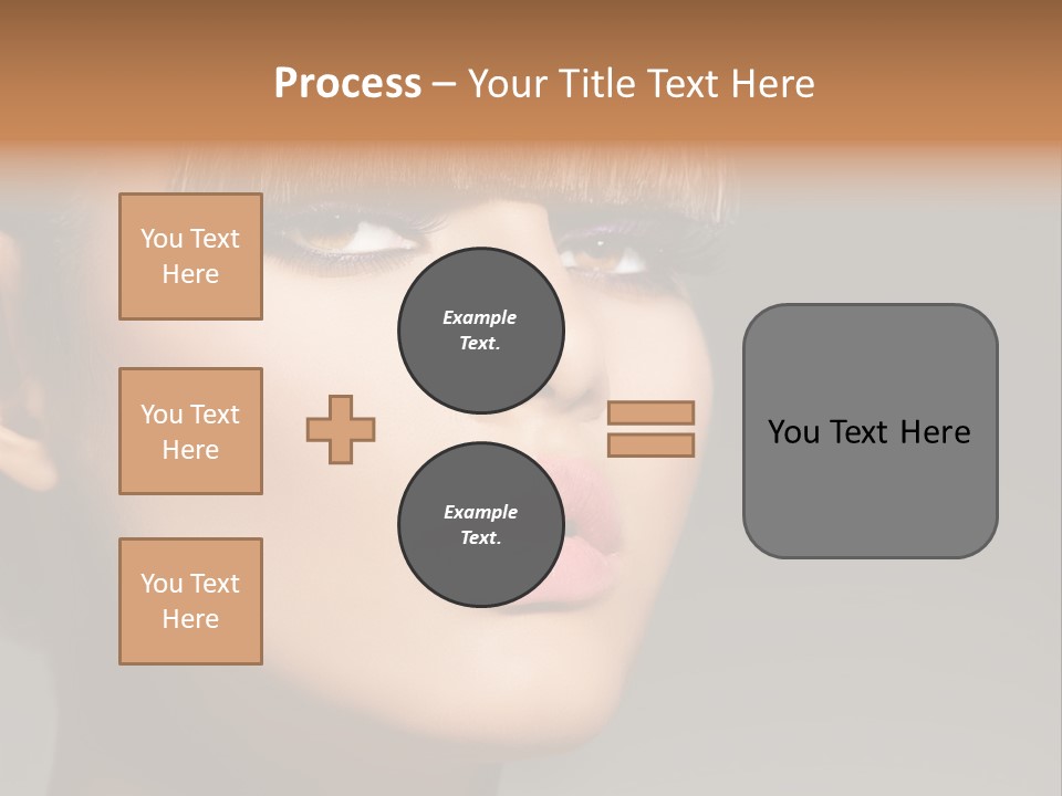 A Woman's Face With A Short Hair And Purple Makeup PowerPoint Template