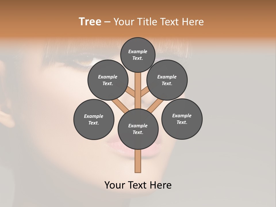 A Woman's Face With A Short Hair And Purple Makeup PowerPoint Template