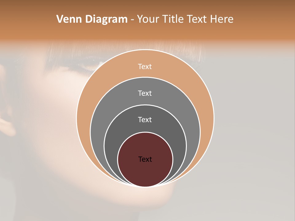 A Woman's Face With A Short Hair And Purple Makeup PowerPoint Template
