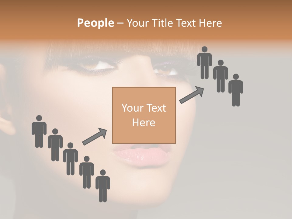 A Woman's Face With A Short Hair And Purple Makeup PowerPoint Template