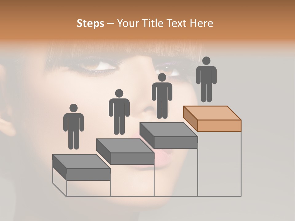 A Woman's Face With A Short Hair And Purple Makeup PowerPoint Template