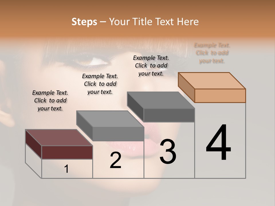 A Woman's Face With A Short Hair And Purple Makeup PowerPoint Template