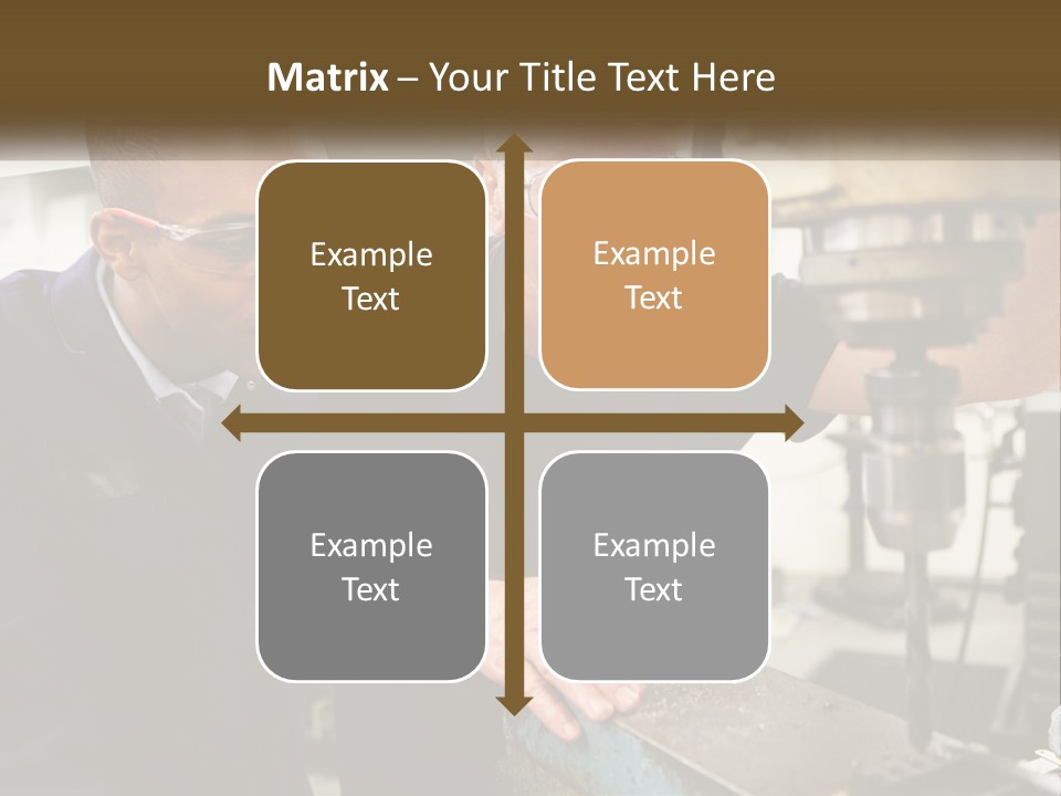 Two Men Working On A Machine In A Factory PowerPoint Template
