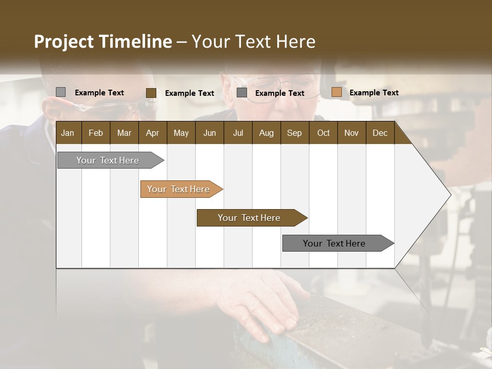 Two Men Working On A Machine In A Factory PowerPoint Template