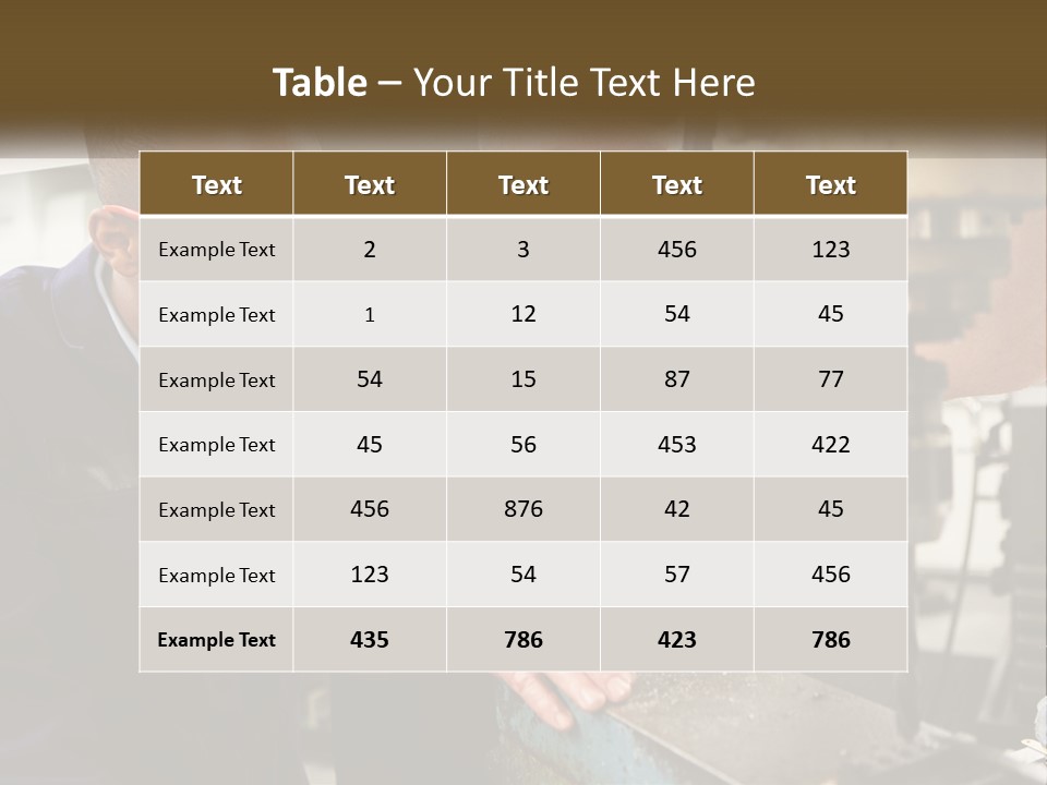 Two Men Working On A Machine In A Factory PowerPoint Template
