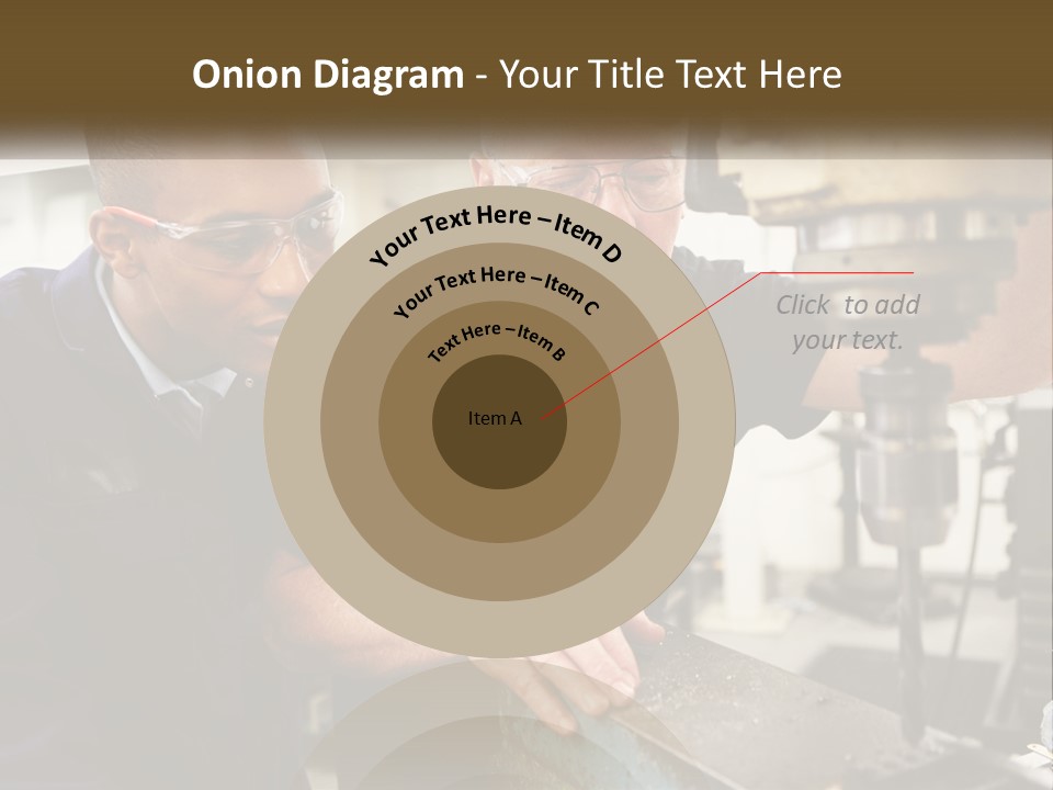 Two Men Working On A Machine In A Factory PowerPoint Template