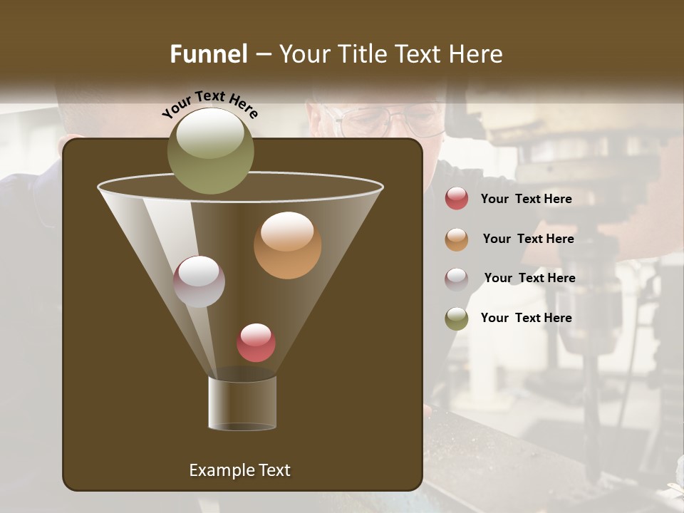Two Men Working On A Machine In A Factory PowerPoint Template