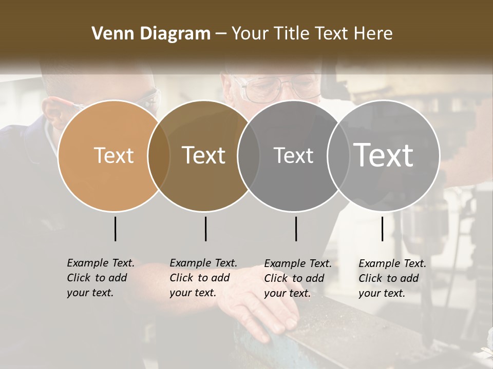 Two Men Working On A Machine In A Factory PowerPoint Template