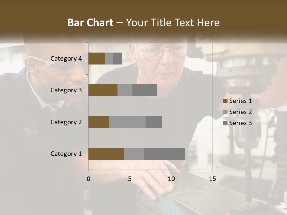 Two Men Working On A Machine In A Factory PowerPoint Template