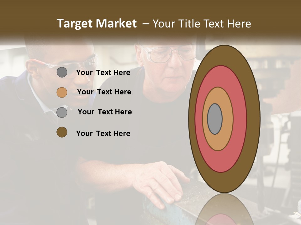 Two Men Working On A Machine In A Factory PowerPoint Template