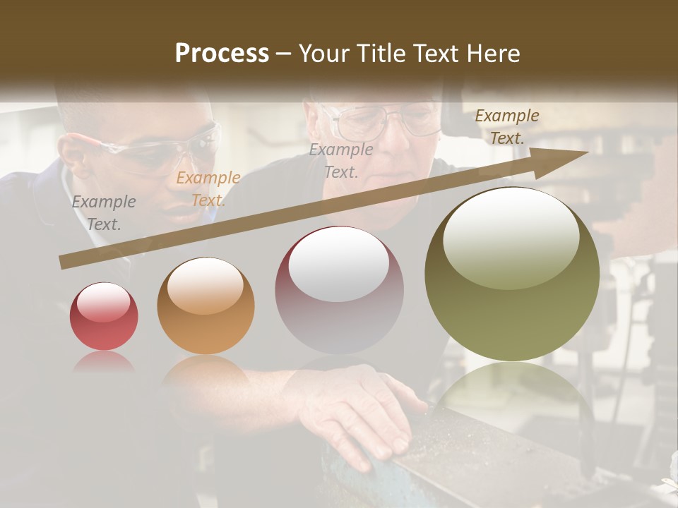 Two Men Working On A Machine In A Factory PowerPoint Template