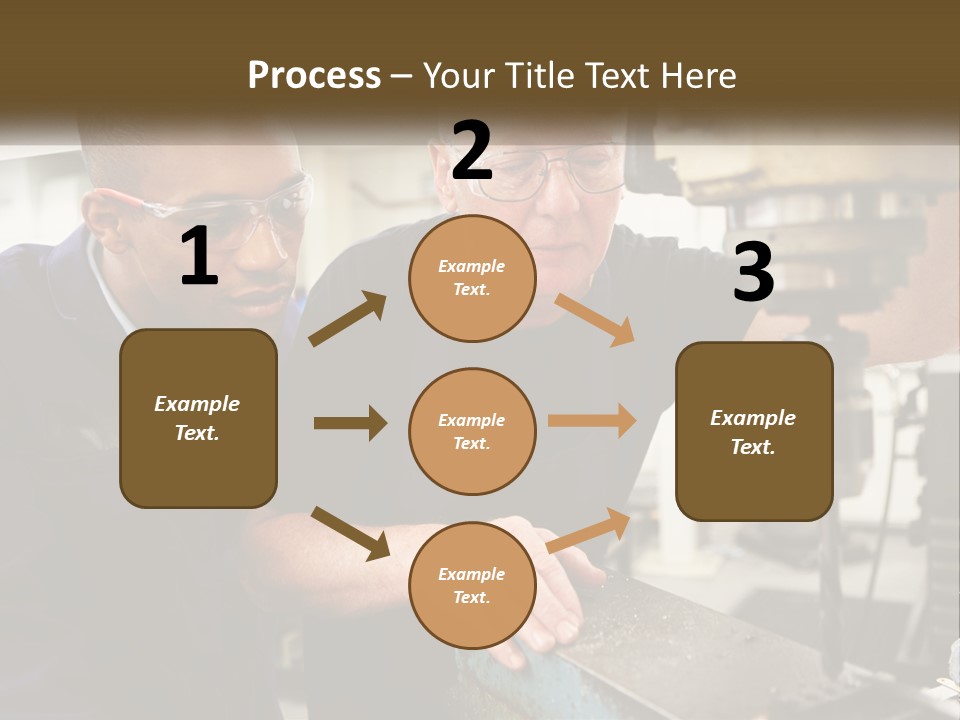 Two Men Working On A Machine In A Factory PowerPoint Template