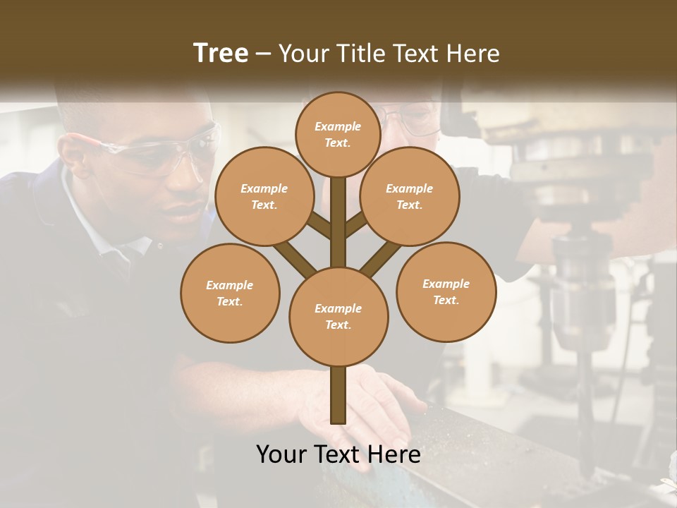Two Men Working On A Machine In A Factory PowerPoint Template