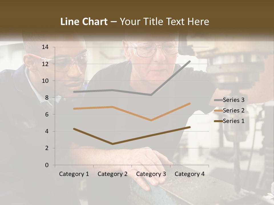 Two Men Working On A Machine In A Factory PowerPoint Template